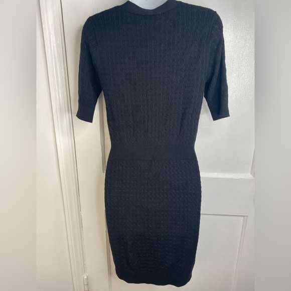 LOVERS + FRIENDS Bella Black Pearl Diamond like Button-Down Mini Sweater Dress - Picture 10 of 13